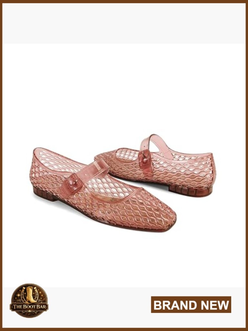 Jelly Mary Jane Ballet Flats Square Toe Low Heel Buckle Closure Sandals - Picture 4 of 7